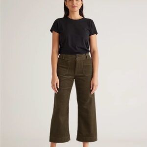 Organic Stretch Corduroy Cropped Wide Leg Pants size 6